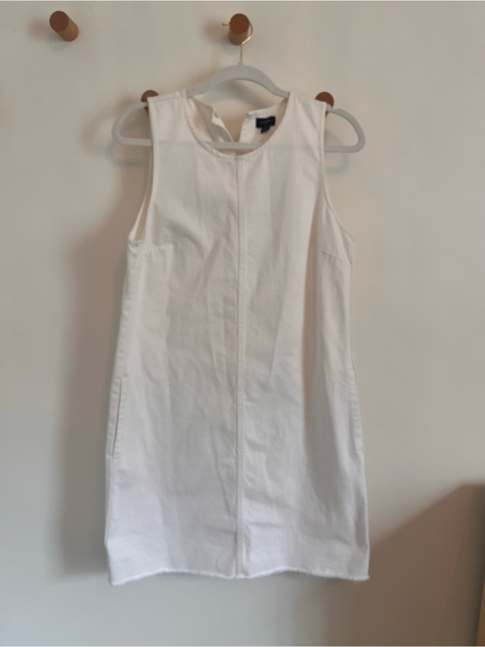 J. Crew White Sleeveless Denim Shift Dress